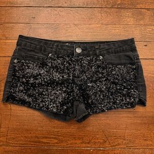 Y2K Aeropostale Black Sequin Shorty Shorts 4